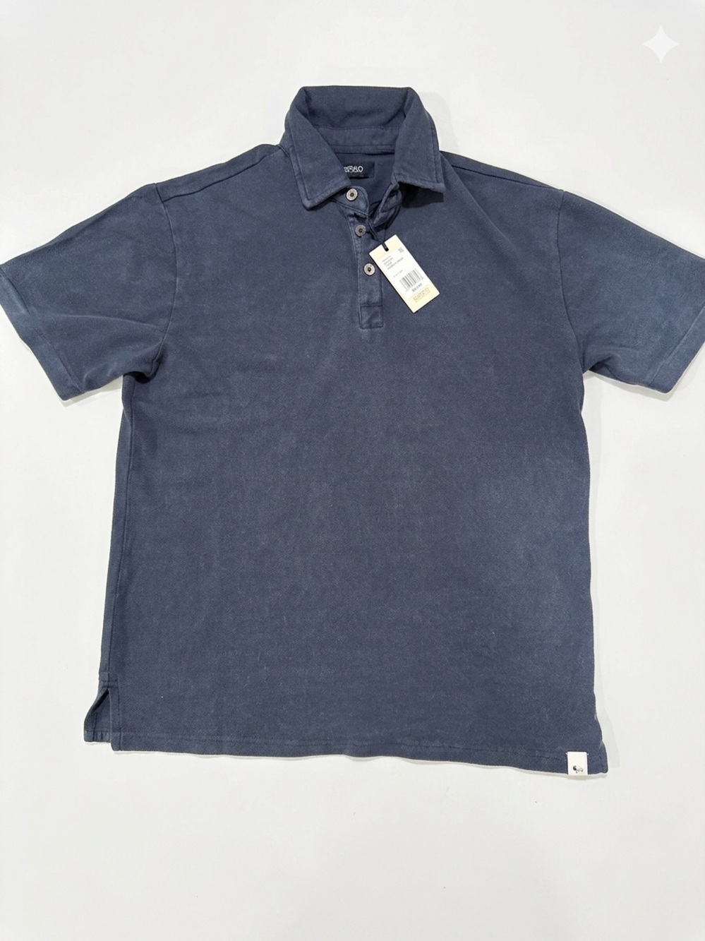 NWT Buffalo David Bitton Men’s Short Sleeve Polo Shirt Blue Charcoal Gray Size S